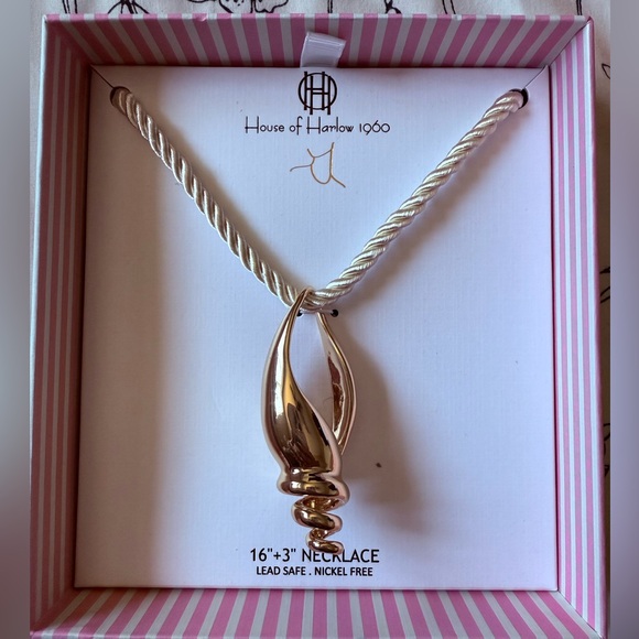 House of Harlow 1960 Jewelry - House of Harlow 1960 Gold Spiral Pendant Necklace